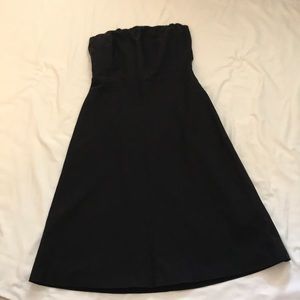 Strapless black summer dress